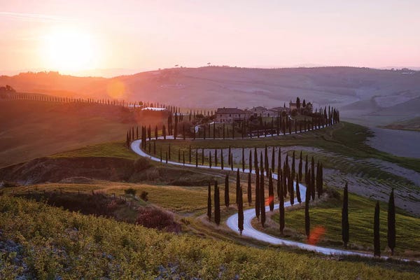 Tuscany: Sunset Over Tuscany Hills by Matteo Colombo