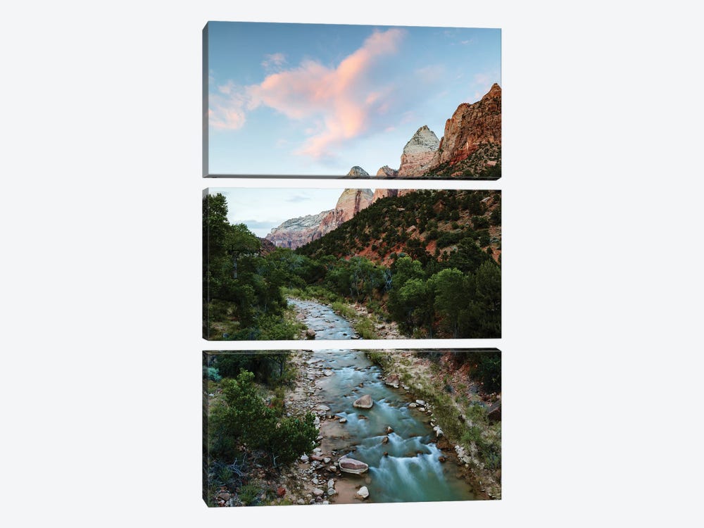 Sunset Over Virgin River, Zion by Matteo Colombo 3-piece Canvas Artwork