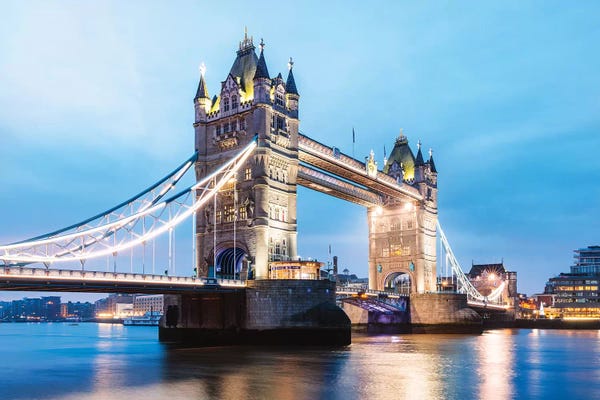 Famous Bridges: Tower Bridge At Night, London, UK II by Matteo Colombo