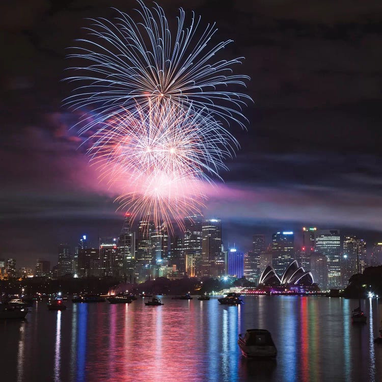 New Year's Eve Fireworks Over Sydney Harbor, Sydney, New South Wales, Australia