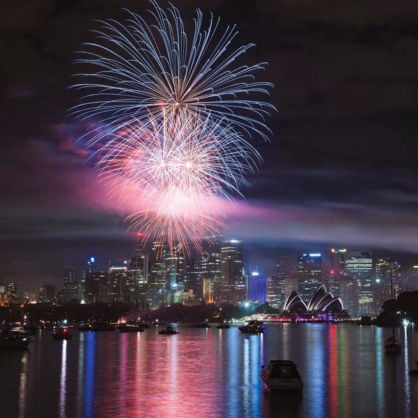 Fireworks: New Year's Eve Fireworks Over Sydney Harbor, Sydney, New South Wales, Australia by Matteo Colombo
