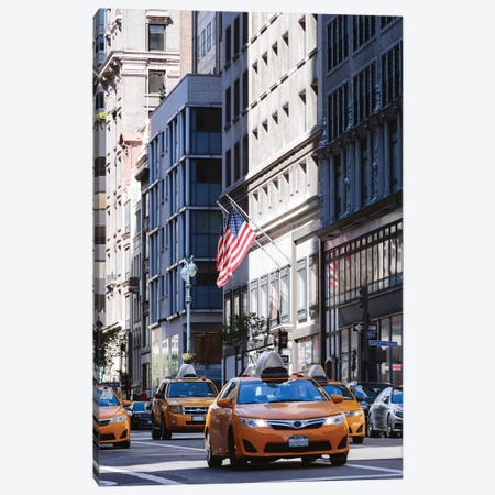 Yellow Cabs On Fifth Avenue Canvas Print #TEO673} by Matteo Colombo Canvas Print