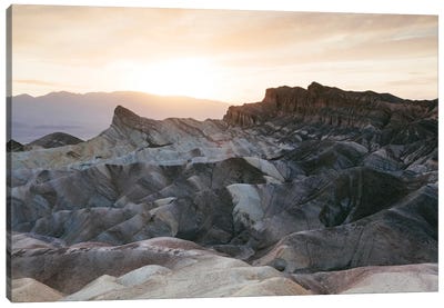 Zabriskie Point Sunset, Death Valley II Canvas Art Print - Death Valley National Park Art
