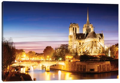 Notre-Dame de Paris (Notre-Dame Cathedral), Paris, Ile-de-France, France Canvas Art Print - Matteo Colombo