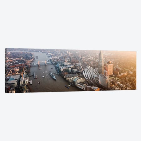 London Aerial Panoramic Canvas Print #TEO684} by Matteo Colombo Canvas Print