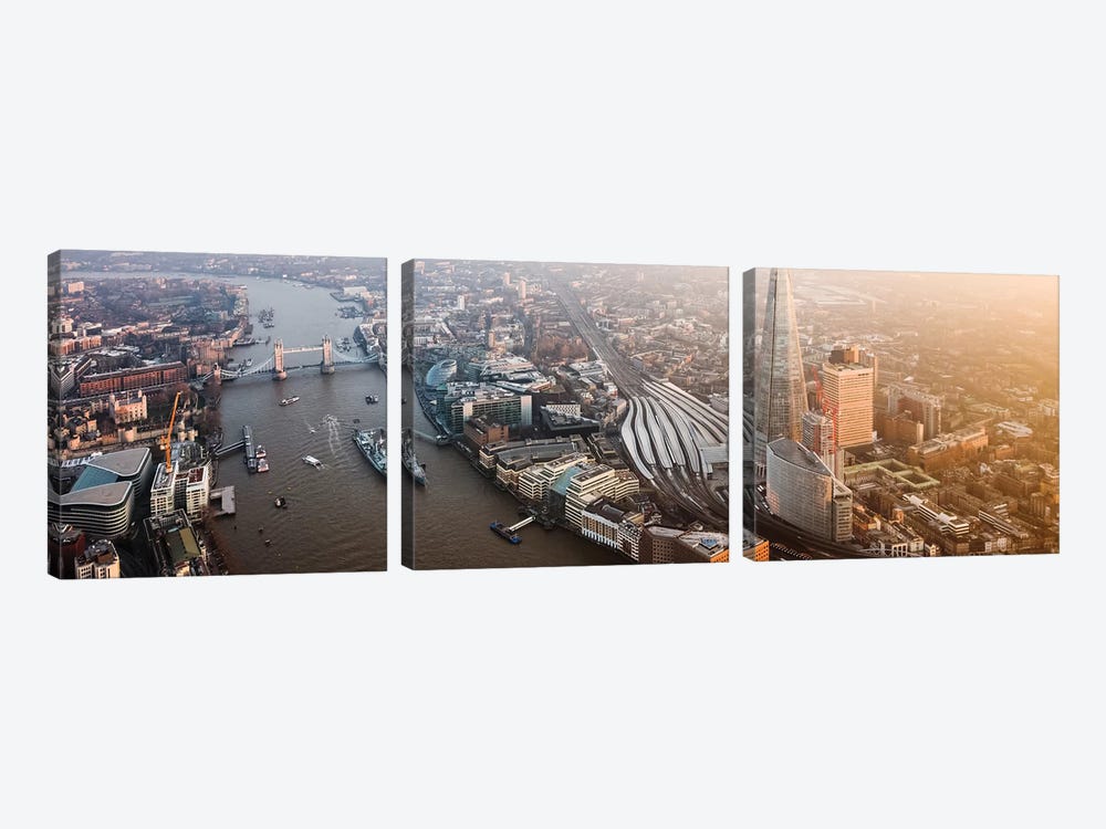 London Aerial Panoramic by Matteo Colombo 3-piece Canvas Wall Art