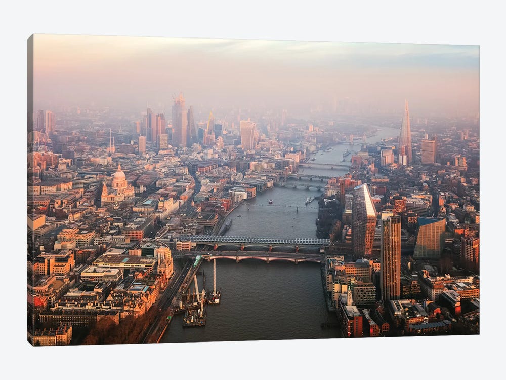 Sunset Over River Thames by Matteo Colombo 1-piece Canvas Print