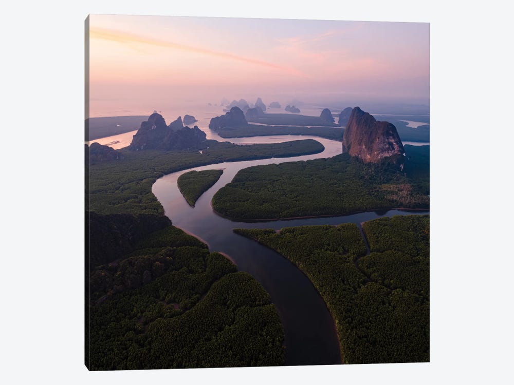 Sunset Over River, Thailand by Matteo Colombo 1-piece Canvas Artwork