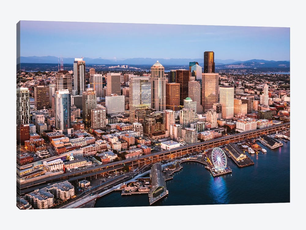 Seattle Downtown At Dusk by Matteo Colombo 1-piece Art Print