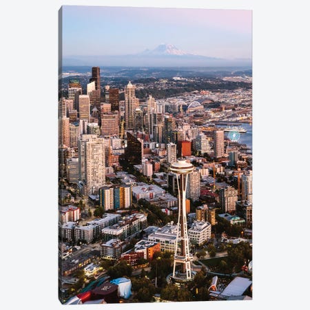Mt Rainier And The Space Needle Canvas Print #TEO713} by Matteo Colombo Canvas Wall Art