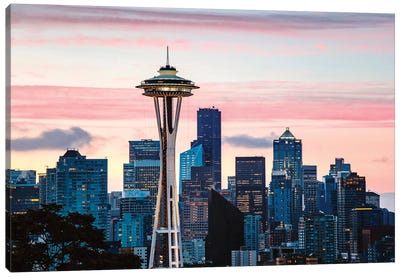 The Space Needle And Seattle Skyline Canvas Art Print - Seattle Skylines