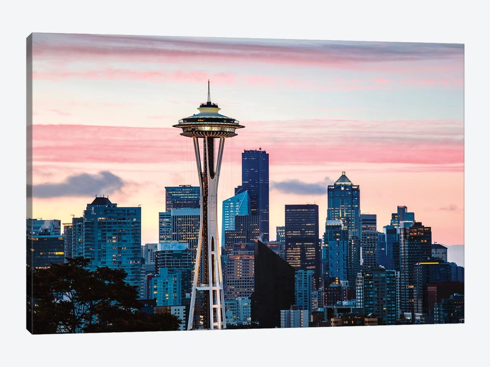 The Space Needle And Seattle Skyline by Matteo Colombo 1-piece Canvas Print