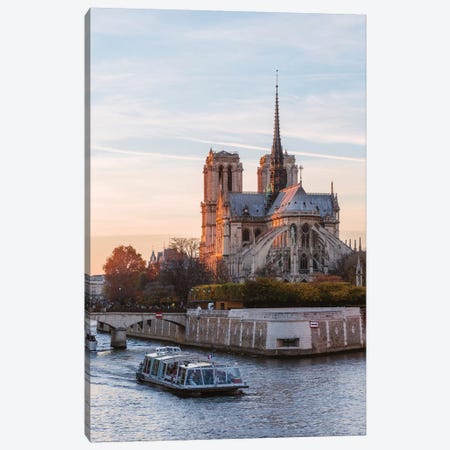 Notre Dame And River Seine Canvas Print #TEO717} by Matteo Colombo Art Print