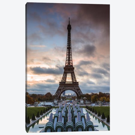 Eiffel Tower At Sunrise Canvas Print #TEO718} by Matteo Colombo Canvas Wall Art