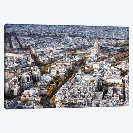 Paris Aerial With Les Invalides Canvas Print #TEO720} by Matteo Colombo Canvas Print