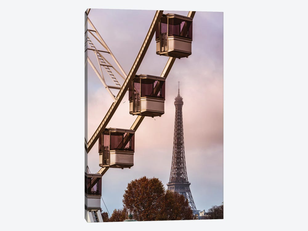 Ferris Wheel And Eiffel Tower, Paris by Matteo Colombo 1-piece Art Print