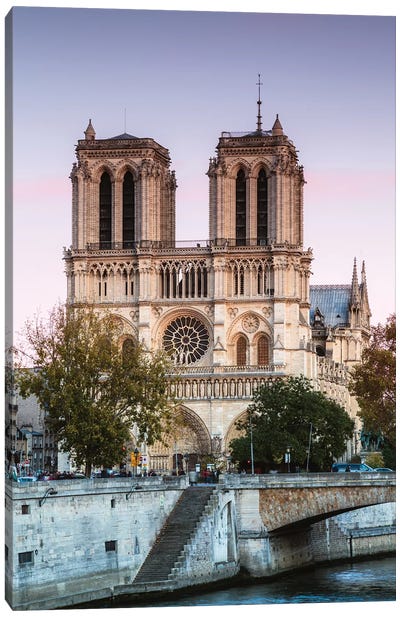 Notre Dame Sunset I Canvas Art Print - Notre Dame Cathedral