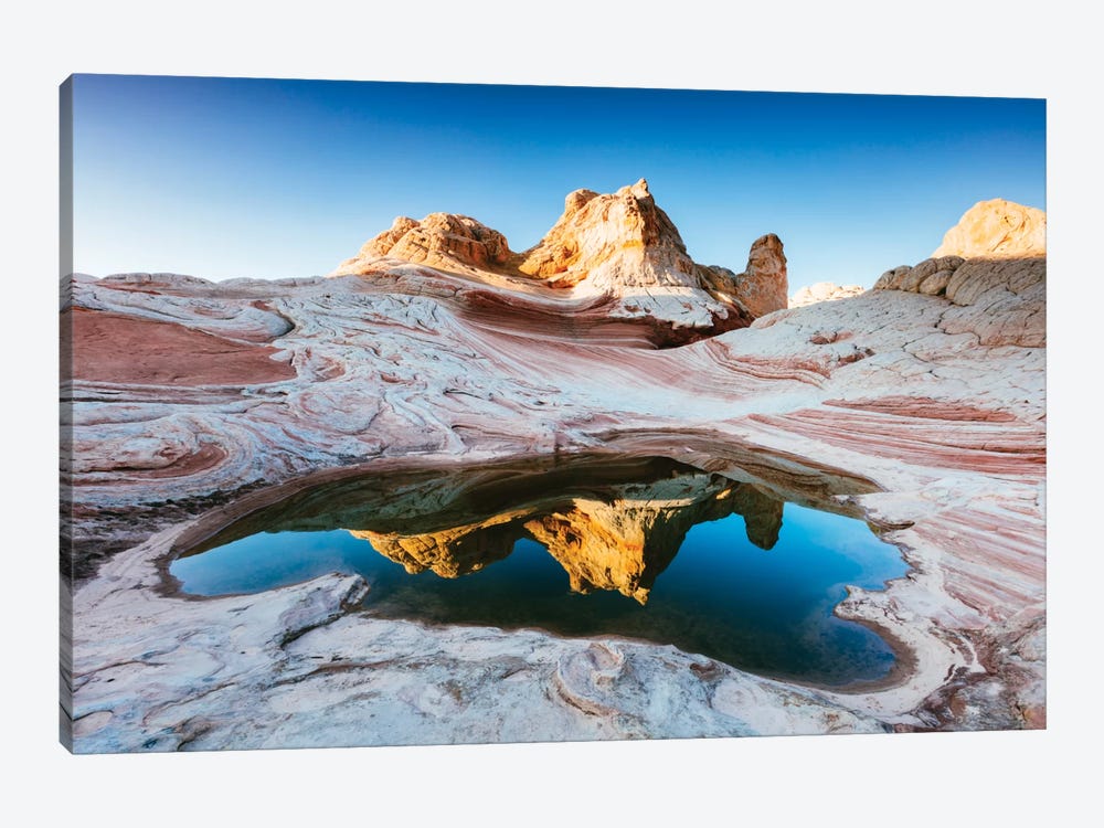 Reflection Pool, White Pocket, Vermilion Cliffs National Monument, Arizona, USA by Matteo Colombo 1-piece Canvas Art Print