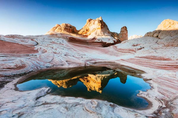 Matteo Colombo: Reflection Pool, White Pocket, Vermilion Cliffs National Monument, Arizona, USA by Matteo Colombo