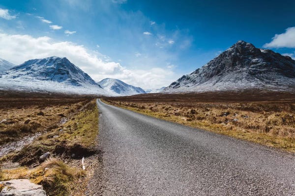 Snowy Mountains: Road To The Highlands, Glencoe, Scotland, United Kingdom by Matteo Colombo