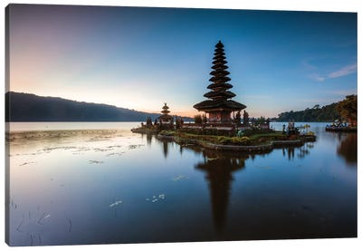 Sunset At The Temple, Bali Canvas Art Print - Indonesia Art