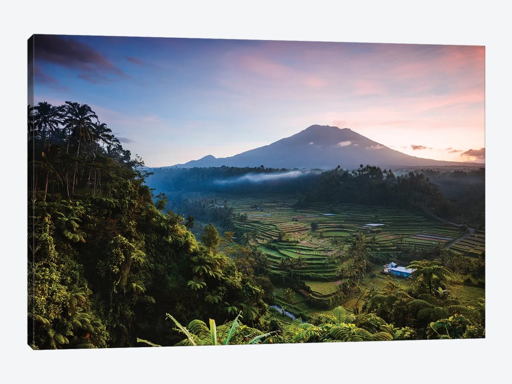 Volcano And Rice Fields, Bali I by Matteo Colombo 1-piece Canvas Art Print
