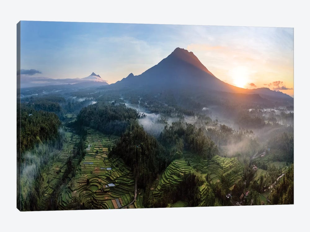 Volcano And Rice Fields, Bali III by Matteo Colombo 1-piece Canvas Art Print