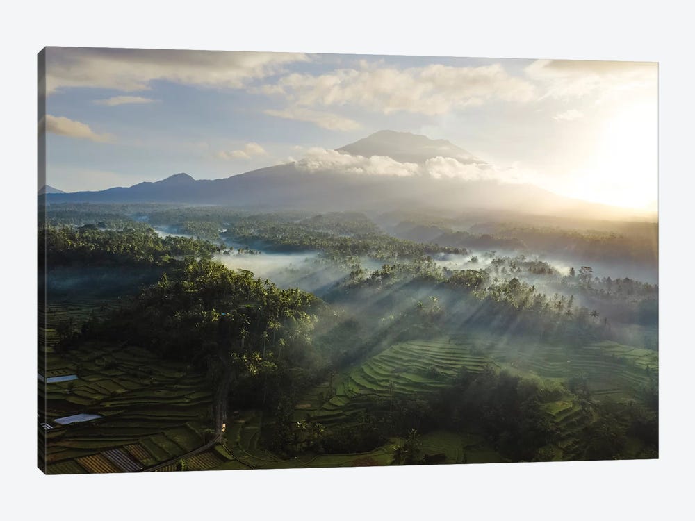Volcano And Rice Fields, Bali IV by Matteo Colombo 1-piece Canvas Artwork