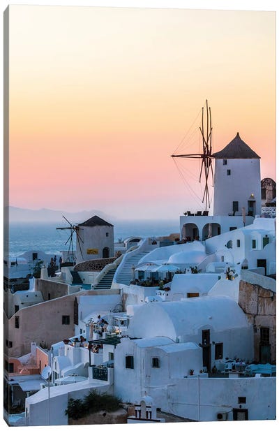 Sunset In Santorini Canvas Art Print - Country Scenic Photography