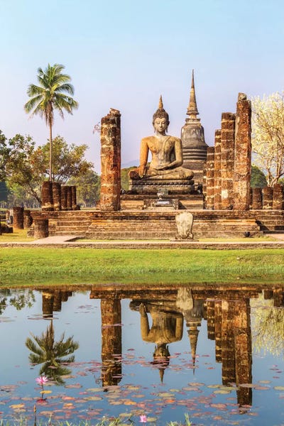 Southeast Asian Culture: Seated Buddha, Wat Mahathat, Sukhothai Historical Park, Kingdom Of Thailand by Matteo Colombo