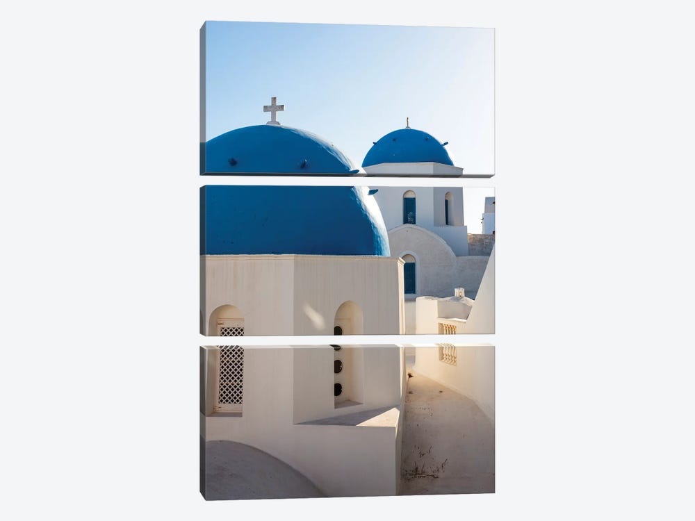 Blue Domed Churches in Santorini, Greece by Matteo Colombo 3-piece Canvas Art