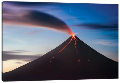 Volcano Eruption, Philippines Canvas Art Print - Volcano Art