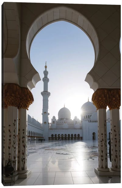 Sheikh Zayed Grand Mosque, Abu Dhabi, United Arab Emirates Canvas Art Print - Arches