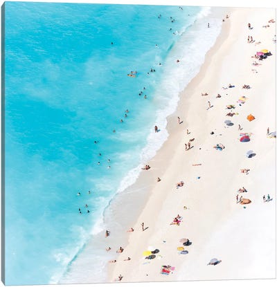 Aerial View Of Myrtos Beach V, Cephalonia, Ionian Islands, Greece Canvas Art Print - Europe Art
