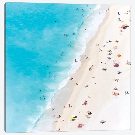 Aerial View Of Myrtos Beach V, Cephalonia, Ionian Islands, Greece Canvas Print #TEO7} by Matteo Colombo Canvas Wall Art