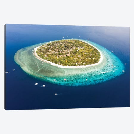 Tropical Island From The Top, Philippines Canvas Print #TEO803} by Matteo Colombo Canvas Wall Art