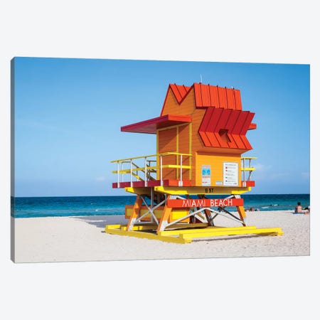 Lifeguard Cabin, South Beach, Miami I Canvas Print #TEO808} by Matteo Colombo Canvas Art