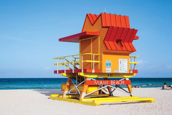 Matteo Colombo: Lifeguard Cabin, South Beach, Miami I by Matteo Colombo