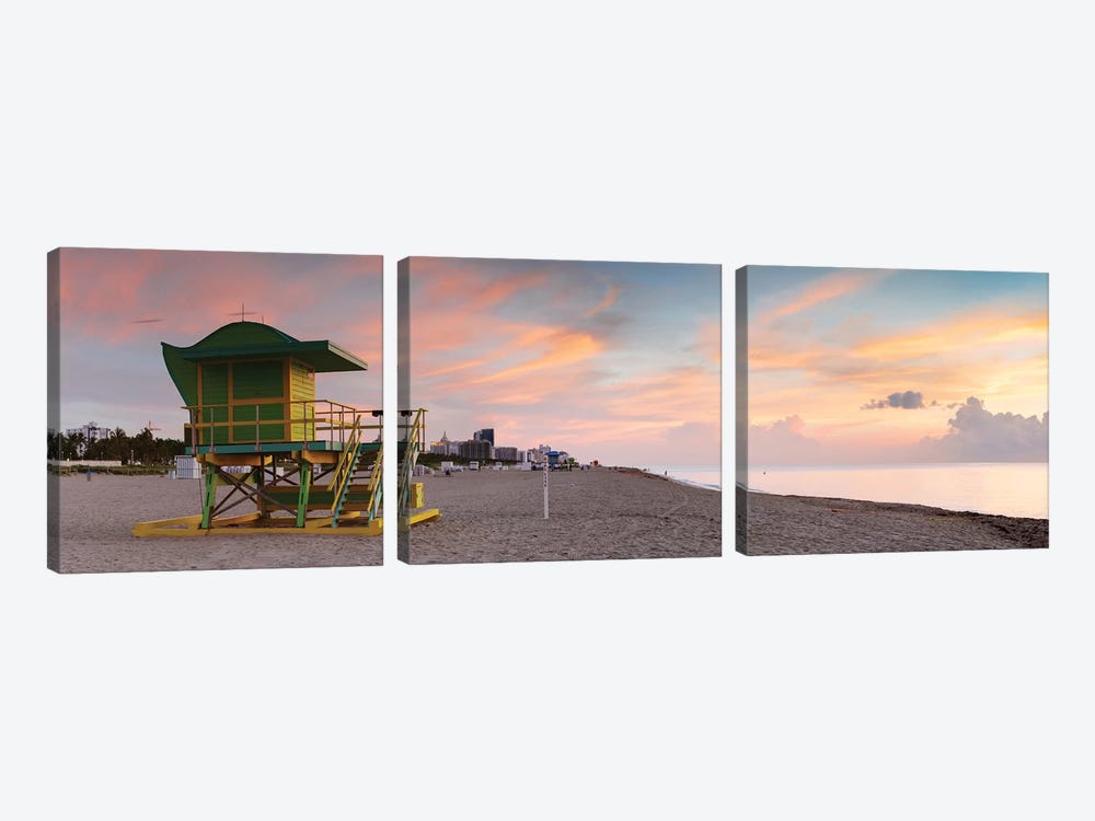 Miami Beach Sunrise by Matteo Colombo 3-piece Canvas Art