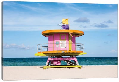 Lifeguard Cabin, South Beach, Miami II Canvas Art Print - Florida Art