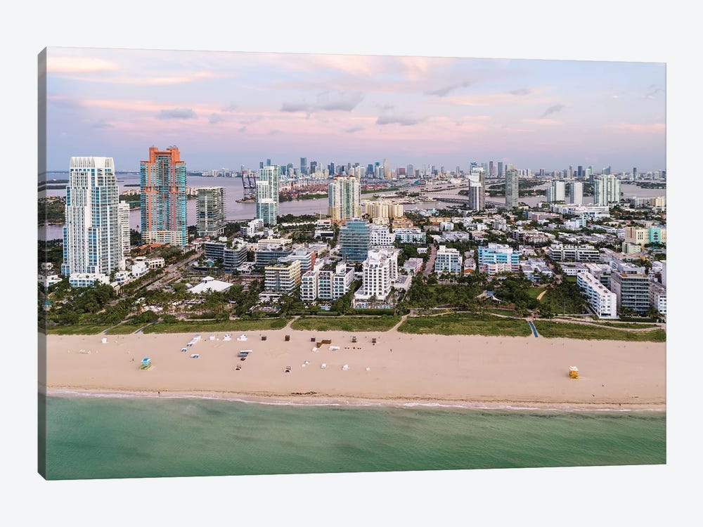 South Beach Aerial, Miami by Matteo Colombo 1-piece Canvas Wall Art