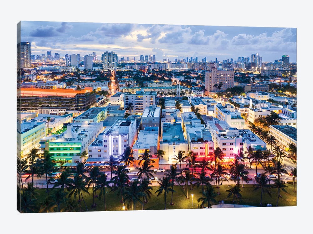 Ocean Drive And Skyline, Miami by Matteo Colombo 1-piece Art Print