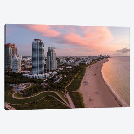 South Beach From The Air, Miami Canvas Print #TEO816} by Matteo Colombo Canvas Wall Art
