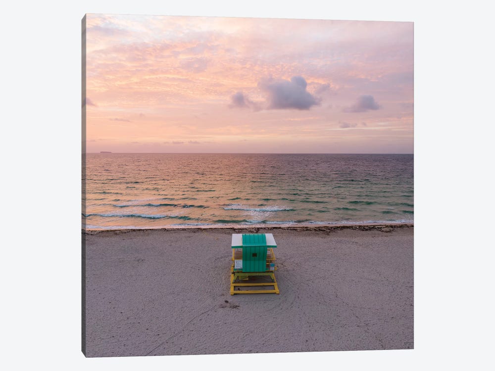 Lifeguard Cabin And Ocean, Miami by Matteo Colombo 1-piece Canvas Artwork