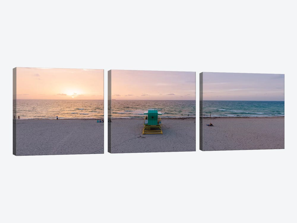 Panoramic Sunrise Over Miami Beach by Matteo Colombo 3-piece Art Print
