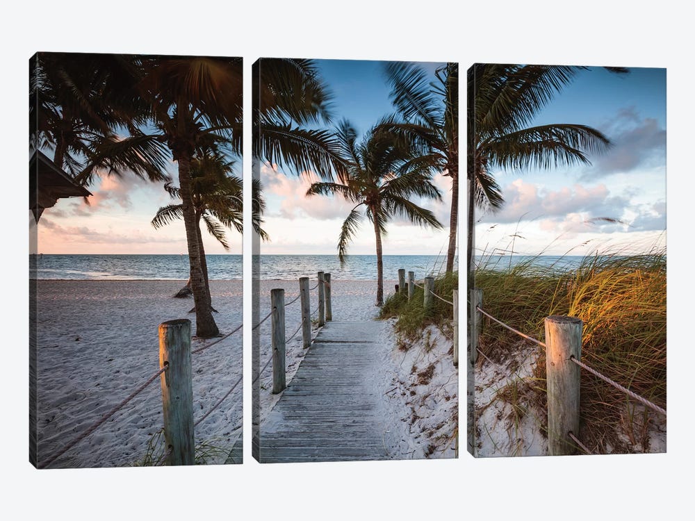 Beach Sunrise, Key West I by Matteo Colombo 3-piece Canvas Art Print
