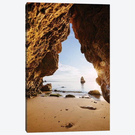 Beach Cave, Portugal Canvas Print #TEO833} by Matteo Colombo Canvas Art Print