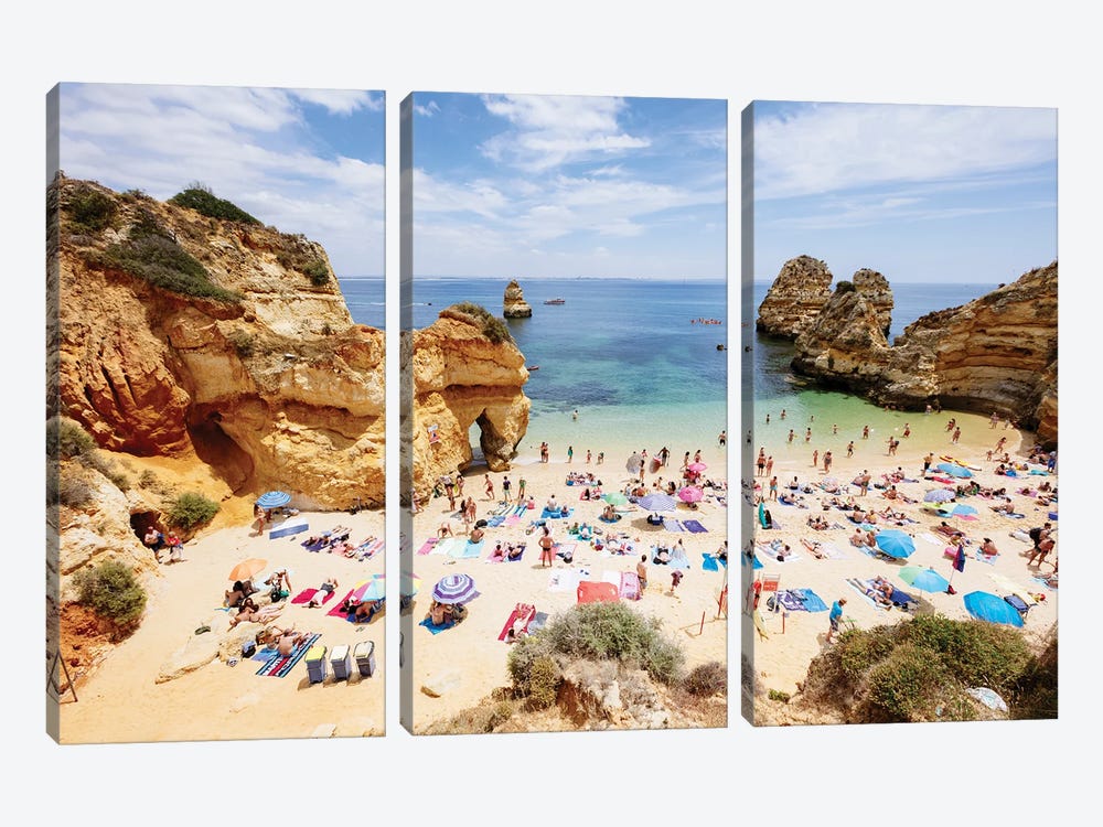 At The Beach, Portugal by Matteo Colombo 3-piece Canvas Art Print