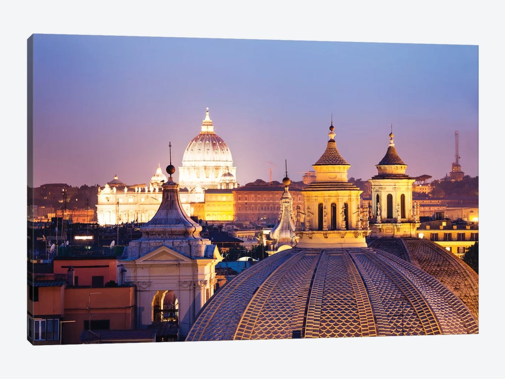 St. Peter's Basilica Dome As Seen From Campo Marzio, Rome, Lazio, Italy by Matteo Colombo 1-piece Canvas Art Print