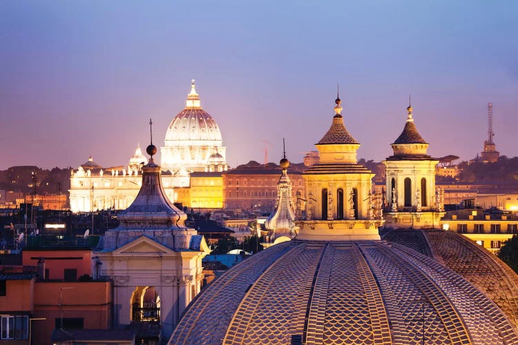 St. Peter's Basilica Dome As Seen From Campo Marzio, Rome, Lazio, Italy